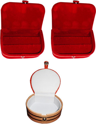 

Shivanshshine Combo 1 pc red earring box 1 pc red ear ring folder 1 pc bangle box jewelry vanity case Vanity Box Vanity Box(Multicolor)