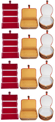 

Afrose Combo of 12 velvet Vanity case Ring and Earring storage travelling Folder Box Vanity Box(Multicolor)