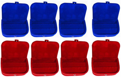 

Afrose Combo of 8 velvet Vanity case Ring and Earring storage travelling Folder Box Vanity Box(Multicolor)