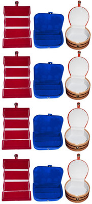 

Shivanshshine Combo 4 pc red earring folder 4 blue ear ring box and 4 pc bangle box jewelry vanity case Vanity Box Vanity Box(Multicolor)