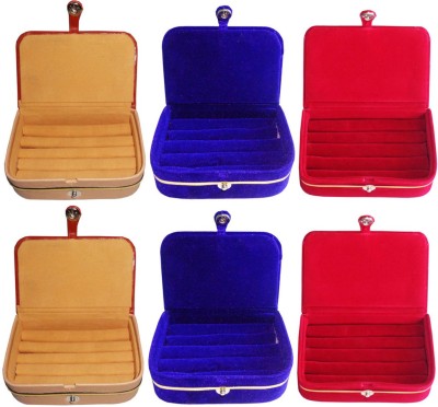 

Sarohi Combo of 4 velvet Vanity case Ring and Earring storage travelling Folder Box Vanity Box(Multicolor)
