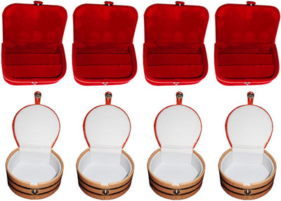 

Afrose Combo of 8 velvet Vanity case Ring and Earring storage travelling Folder Box Vanity Box(Multicolor)