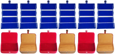 

Shivanshshine Combo 6 pc blue earring folder 3 pc brown ring jewelry box and 3 pc red ear ring vanity box Vanity Box Vanity Box(Multicolor)