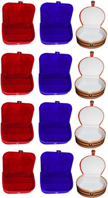 

Sarohi Combo of 12 velvet Vanity case Ring and Earring storage travelling Folder Box Vanity Box(Multicolor)
