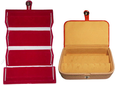

Shivanshshine Combo 1 pc red earring folder and 1 pc ear ring box vanity case Vanity Box Vanity Box(Multicolor)