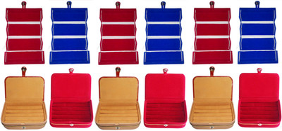 

Shivanshshine Combo 3 pc blue earring folder 3 pc red ear ring box 3 pc red ring box and 3 pc ring jewelry vanity box Vanity Box Vanity Box(Multicolor)