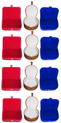 

Sarohi Combo of 12 velvet Vanity case Ring and Earring storage travelling Folder Box Vanity Box(Multicolor)