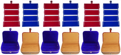 

Sarohi Combo of 12 velvet Vanity case Ring and Earring storage travelling Folder Box Vanity Box(Multicolor)