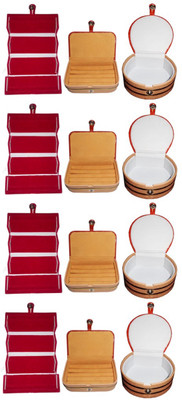 

Afrose Combo of 12 velvet Vanity case Ring and Earring storage travelling Folder Box Vanity Box(Multicolor)