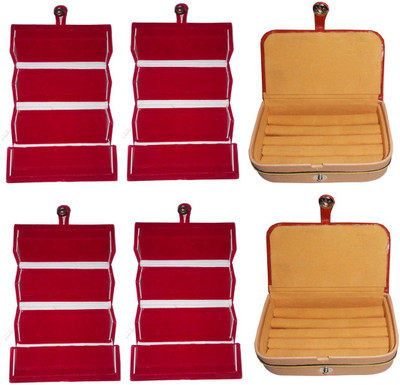 

Shivanshshine Combo 4 pc red earring folder and 2 pc ear ring box jewelry vanity box Vanity Box Vanity Box(Multicolor)