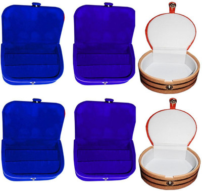 

Sarohi Combo of 6 velvet Vanity case Ring and Earring storage travelling Folder Box Vanity Box(Multicolor)