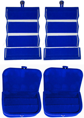 

Afrose Combo of 4 velvet Vanity case Ring and Earring storage travelling Folder Box Vanity Box(Multicolor)
