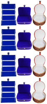 

Shivanshshine Combo 4 pc blue earring folder 4 blue ear ring box and 4 pc bangle box jewelry vanity case Vanity Box Vanity Box(Multicolor)
