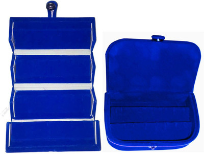 

Sarohi Combo of 2 velvet Vanity case Ring and Earring storage travelling Folder Box Vanity Box(Multicolor)