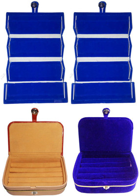 

Shivanshshine Combo 2 pc blue earring folder 1 pc ring box and 1 pc blue ear ring box jewelry vanity box Vanity Box Vanity Box(Multicolor)
