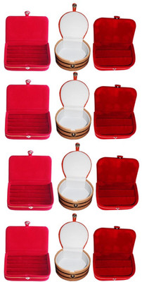 

Afrose Combo of 12 velvet Vanity case Ring and Earring storage travelling Folder Box Vanity Box(Multicolor)