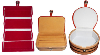 

Shivanshshine Combo 1 pc blue earring folder 1 ear ring box and 1 pc bangle box jewelry vanity case Vanity Box Vanity Box(Multicolor)