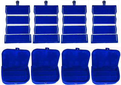 

Afrose Set of 8 velvet Vanity case Ring and Earring storage travelling Folder Box Vanity Box(Multicolor)