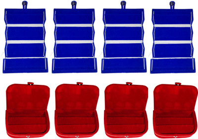 

Afrose Combo of 8 velvet Vanity case Ring and Earring storage travelling Folder Box Vanity Box(Multicolor)