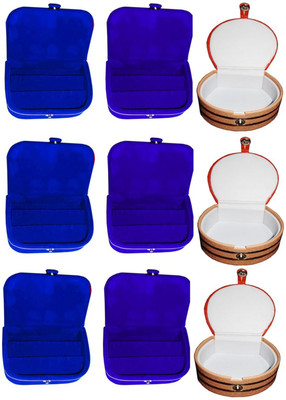 

Afrose Combo of 9 velvet Vanity case Ring and Earring storage travelling Folder Box Vanity Box(Multicolor)