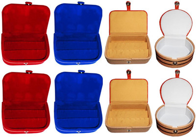 

Shivanshshine Combo 2 pc blue earring box 2 pc red ear ring box 2 pc brown earring folder 2 pc bangle jewelry vanity case Vanity Box Vanity Box(Multicolor)