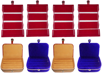 

Shivanshshine Combo 4 pc red earring folder 2 pc ring box and 2 pc blue ear ring box jewelry vanity box Vanity Box Vanity Box(Multicolor)