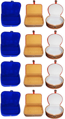 

Shivanshshine Combo 4 pc blue earring box 4 pc ear ring folder 4 pc bangle box jewelry vanity case Vanity Box Vanity Box(Multicolor)
