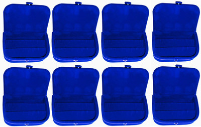 Afrose Set of 8 velvet Vanity case Ear ring storage travelling folder Box Vanity Box(Blue)