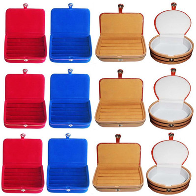 

Shivanshshine Combo 3 pc blue earring box 3 pc red ear ring box 3 pc brown earring folder 3 pc bangle jewelry vanity case Vanity Box Vanity Box(Multicolor)