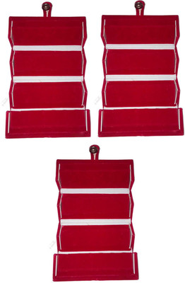 

Shivanshshine Set of 3 velvet Earring folder Ring box jewelery case ring storage ear ring travelling folder Vanity Box Vanity Box(Multicolor)
