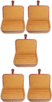 

Shivanshshine Set of 5 velvet Earring folder Ring box jewelery case ring storage ear ring travelling folder Vanity Box Vanity Box(Multicolor)