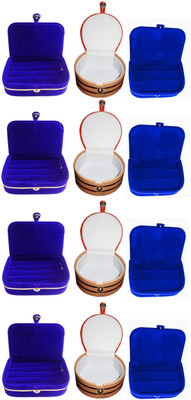 

Sarohi Combo of 12 velvet Vanity case Ring and Earring storage travelling Folder Box Vanity Box(Multicolor)