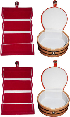

Sarohi Combo of 4 velvet Vanity case Ring and Earring storage travelling Folder Box Vanity Box(Multicolor)