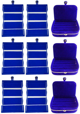 

Shivanshshine Combo 6 pc blue earring folder and 3 pc blue ear ring box jewelry vanity box Vanity Box Vanity Box(Multicolor)