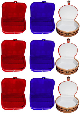 

Shivanshshine Combo 3 pc blue earring box 3 pc red ear ring folder 3 pc bangle box jewelry vanity case Vanity Box Vanity Box(Multicolor)