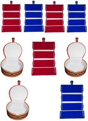 

Afrose Combo of 9 velvet Vanity case Ring and Earring storage travelling Folder Box Vanity Box(Multicolor)