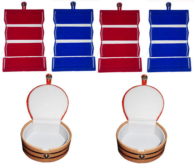 

Afrose Combo of 6 velvet Vanity case Ring and Earring storage travelling Folder Box Vanity Box(Multicolor)
