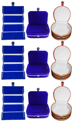 

Shivanshshine Combo 3 pc blue earring folder 3 blue ear ring box and 3 pc bangle box jewelry vanity case Vanity Box Vanity Box(Multicolor)