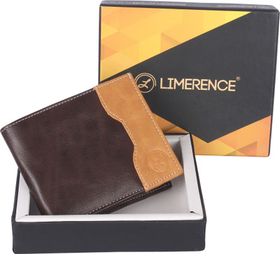 

LIMERENCE Men Casual Brown, Tan Genuine Leather Wallet(7 Card Slots), Multicolor
