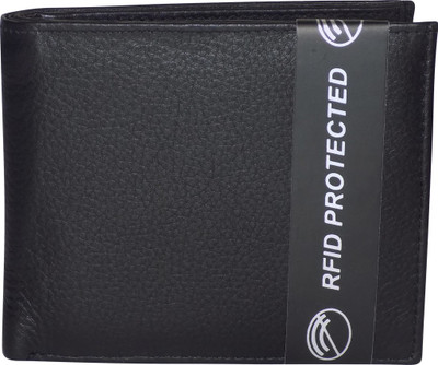 

Kan Men Formal Black Genuine Leather Wallet(5 Card Slots)