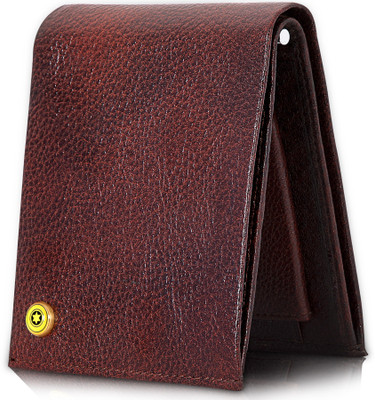 

POLLSTAR Men Formal Brown Genuine Leather Wallet(5 Card Slots)