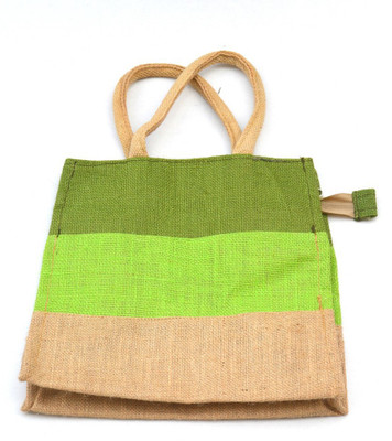 

Art Godaam Hand made jute Lunch Bag(Multicolor, 12 inch)