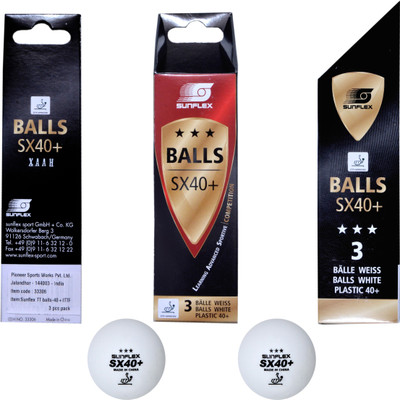 

SUNFLEX SX40+ Table Tennis Ball(Pack of 3, White)