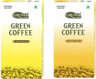 

Gruner Lemon & Ginger Instant Coffee(2 x 90 g, Green Coffee, Ginger Flavoured)