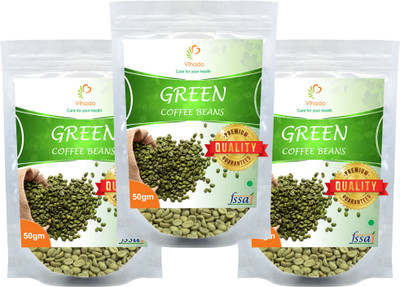 

VIHADO Pure Green Coffee Beans 100% Organic very effective for weight loss and skin herbal supplement 3 pack of 50g Instant Coffee 50 g(Pack of 3, Green Coffee Flavoured)