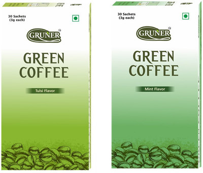 

Gruner Tulsi & Mint Instant Coffee(2 x 90 g, Basil, Green Coffee Flavoured)