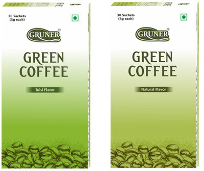 

Gruner Tulsi & Natural Instant Coffee(2 x 90 g, Basil, Plain Flavoured)