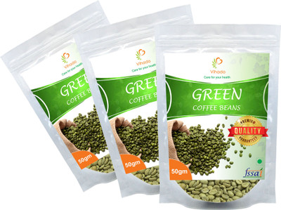 

VIHADO Natural and Organic pure green coffee beans 100% effective for weight loss 3 pack of 50g Instant Coffee 50 g(Pack of 3, Green Coffee Flavoured)