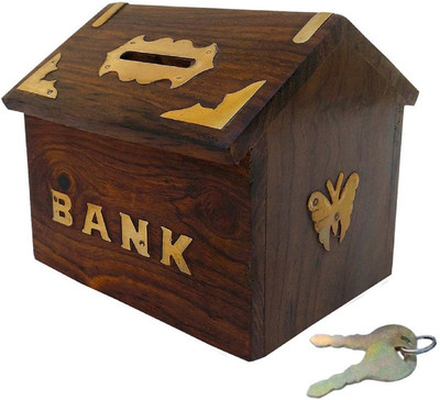 

sk handicrafts coin bank piggy bank Coin Bank(Brown)
