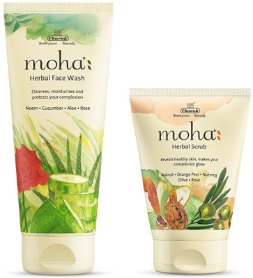 Moha HERBAL FACE WASH AND HERBAL SCRUB(Set of 2)